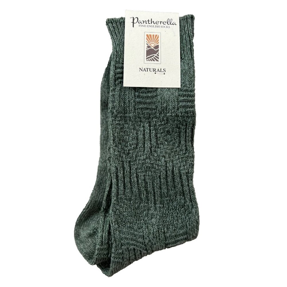 Pantherella Naturals Knit Fine English Socks Green O/S